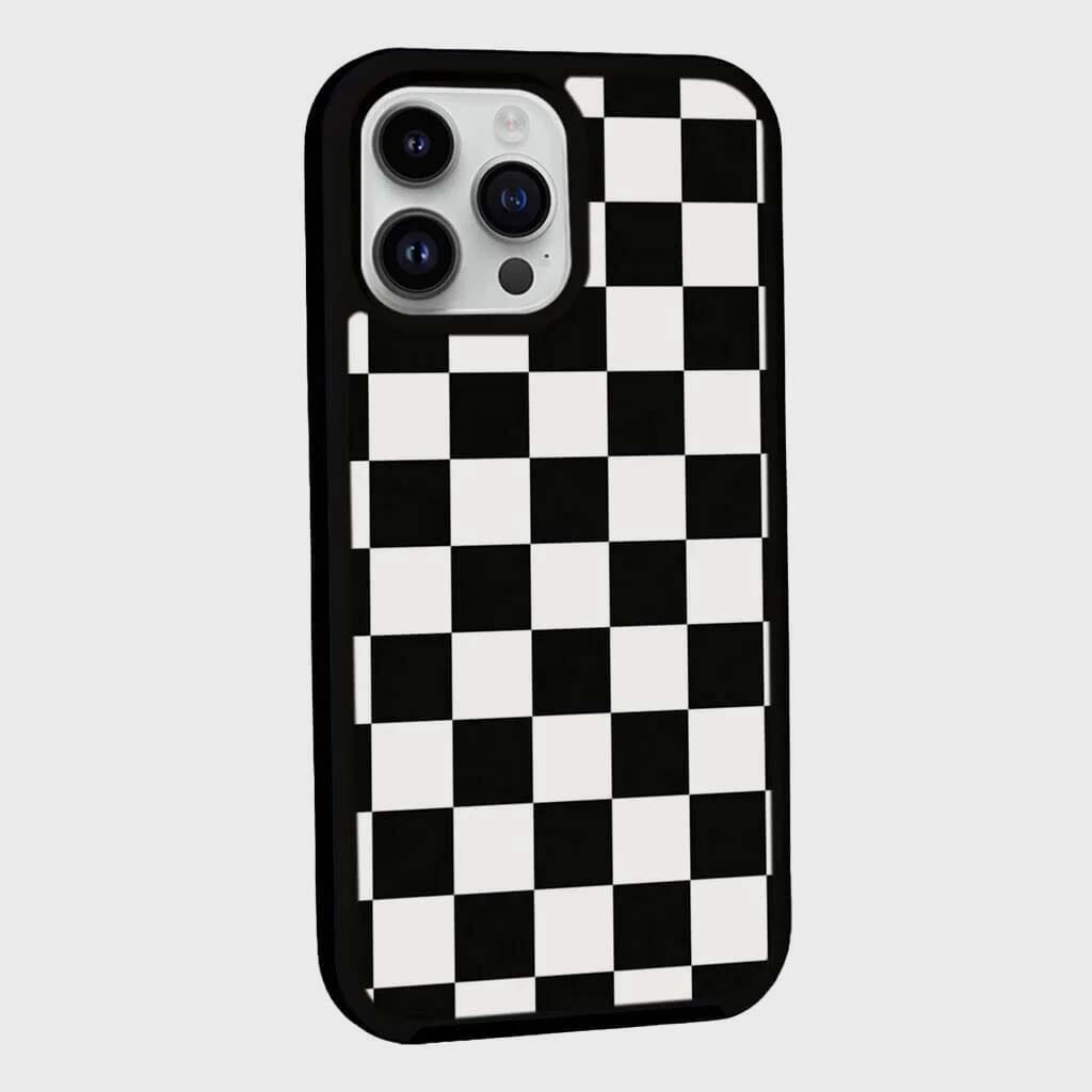 MagSafe iPhone 13 Pro Max Black Checkerboard Print Case