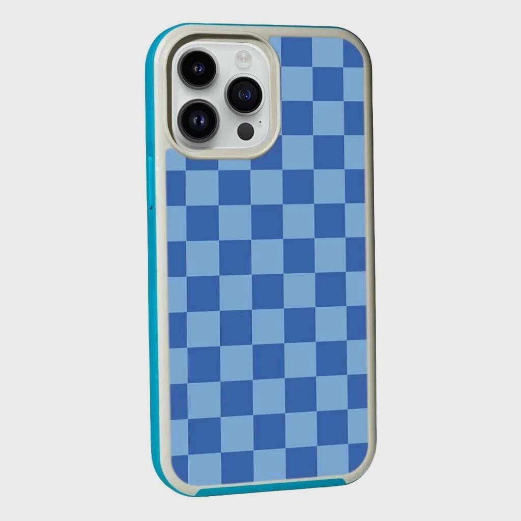 MagSafe iPhone 13 Pro Max Blue Checkerboard Print Case