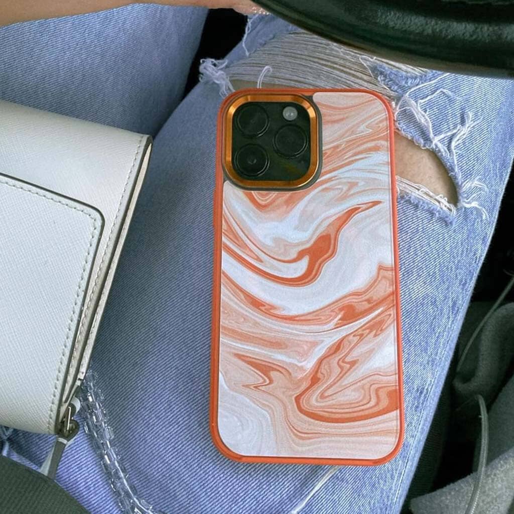 MagSafe iPhone 14 Pro Orange Swirl Case