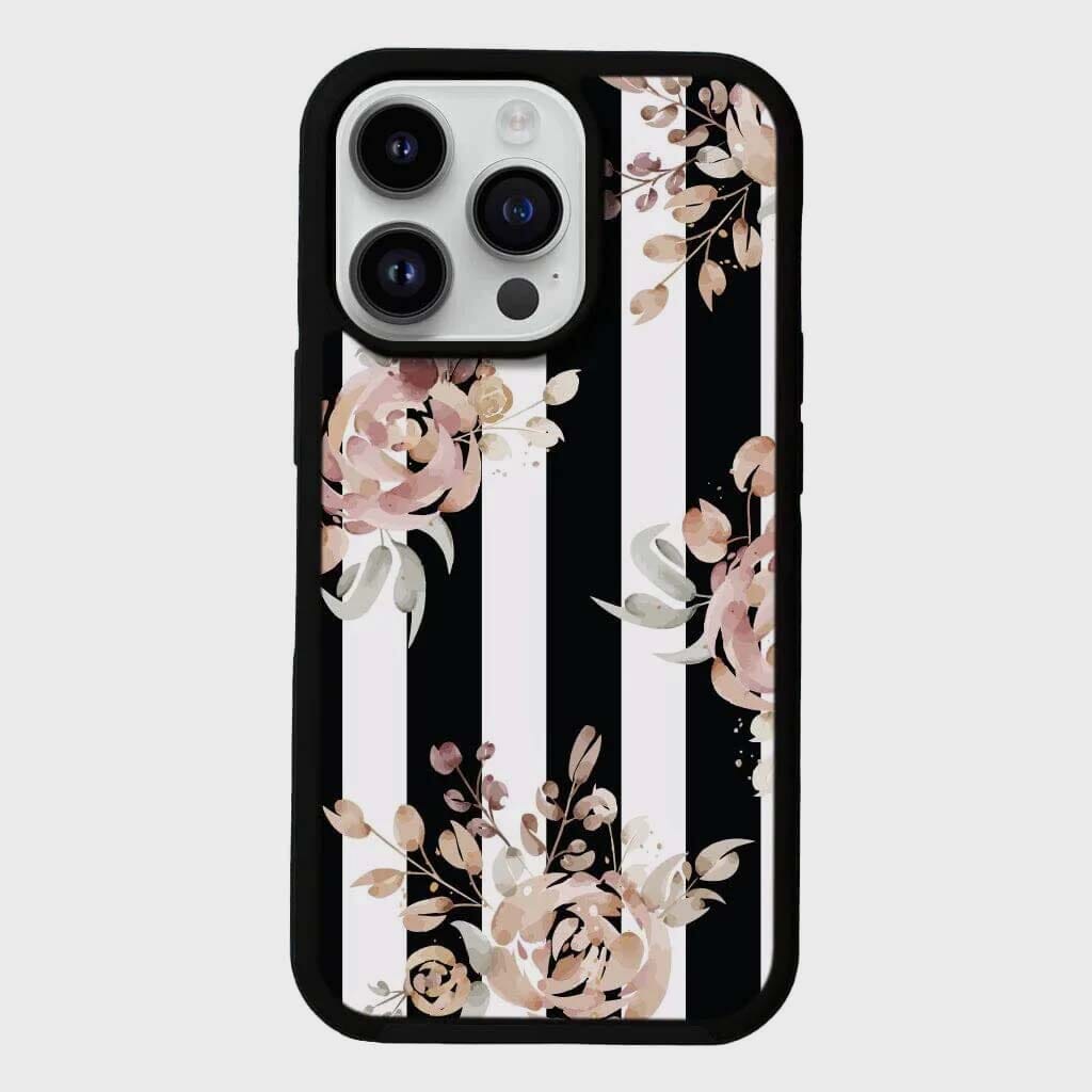 MagSafe iPhone 13 Pro Max Black Flower Case