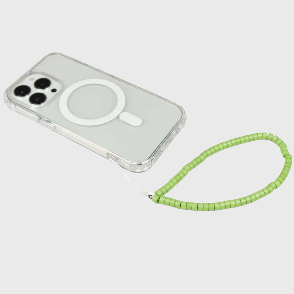 Green Beaded Phone Charm