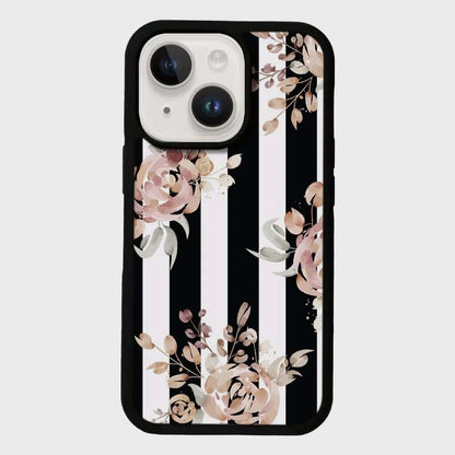 MagSafe iPhone 14 Black Flower Case