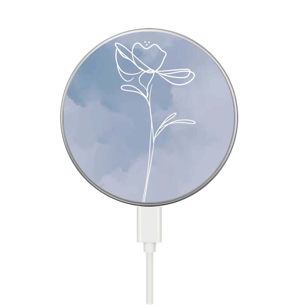 MagSafe Wireless Charger - Blue Flower Pattern
