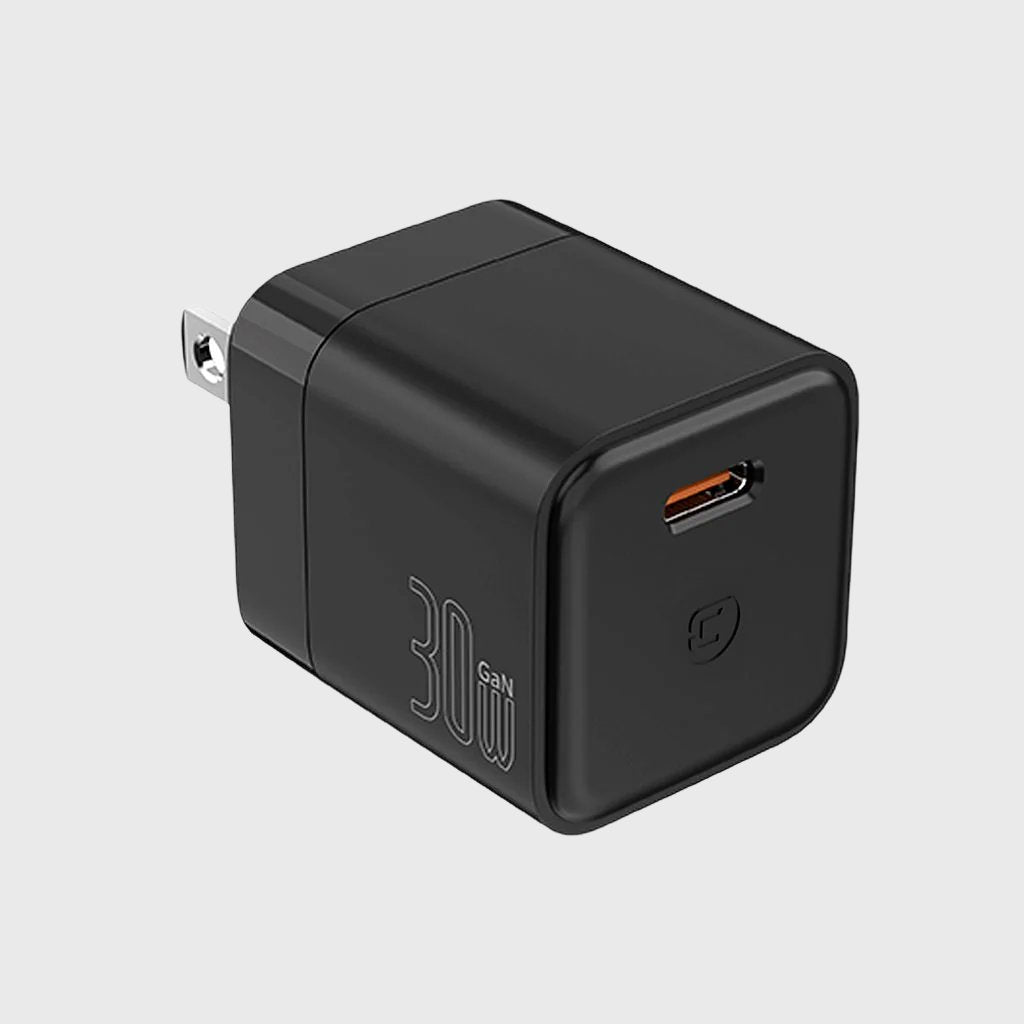 GaN 30W Wall Charger with 100W Type C to Type C Cable - Black