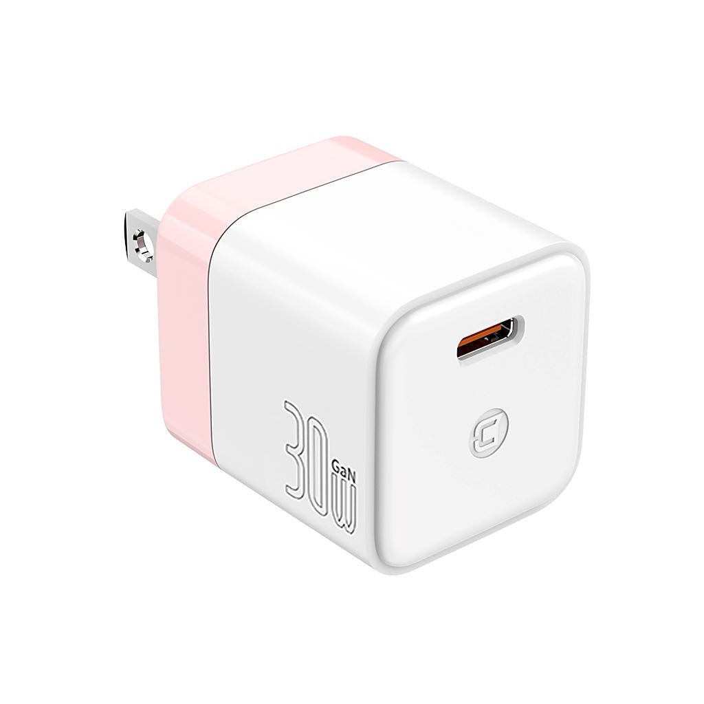 GaN 30W Wall Charger with 100W Type C to Type C Cable - Pastel Pink