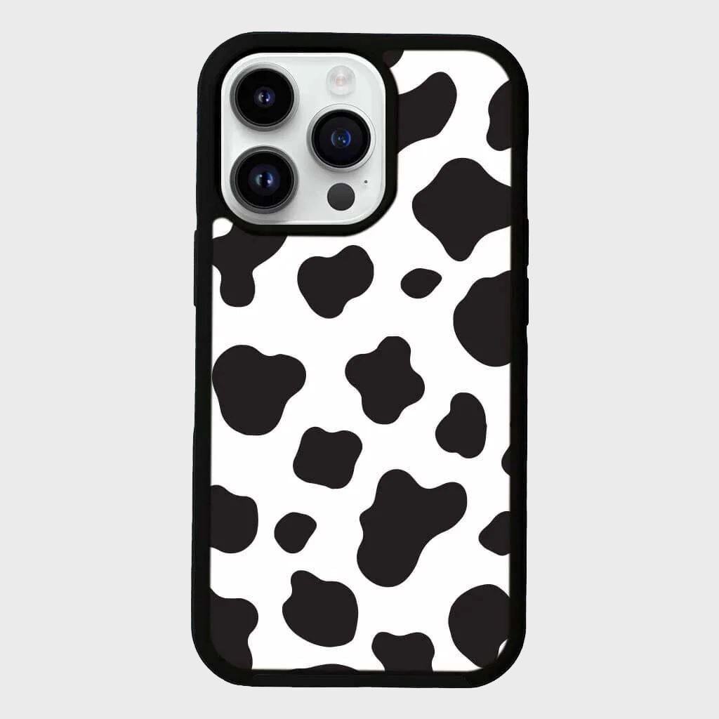 MagSafe iPhone 14 Pro Black Cow Print Case