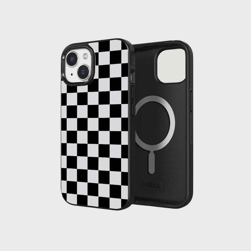 MagSafe iPhone 13 Black Checkerboard Print Case