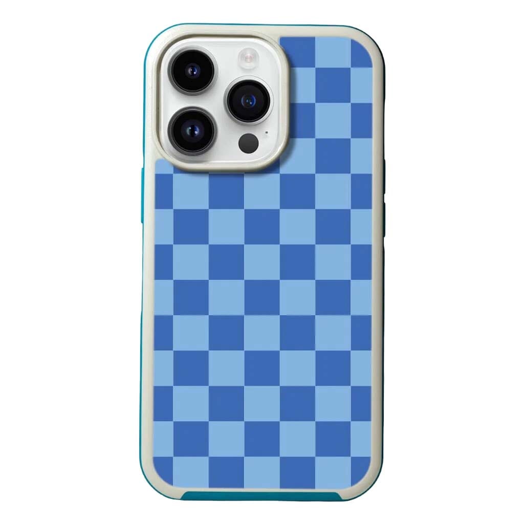 MagSafe iPhone 14 Pro Blue Checkerboard Print Case