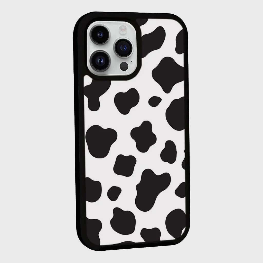 MagSafe iPhone 13 Pro Max Black Cow Print Case