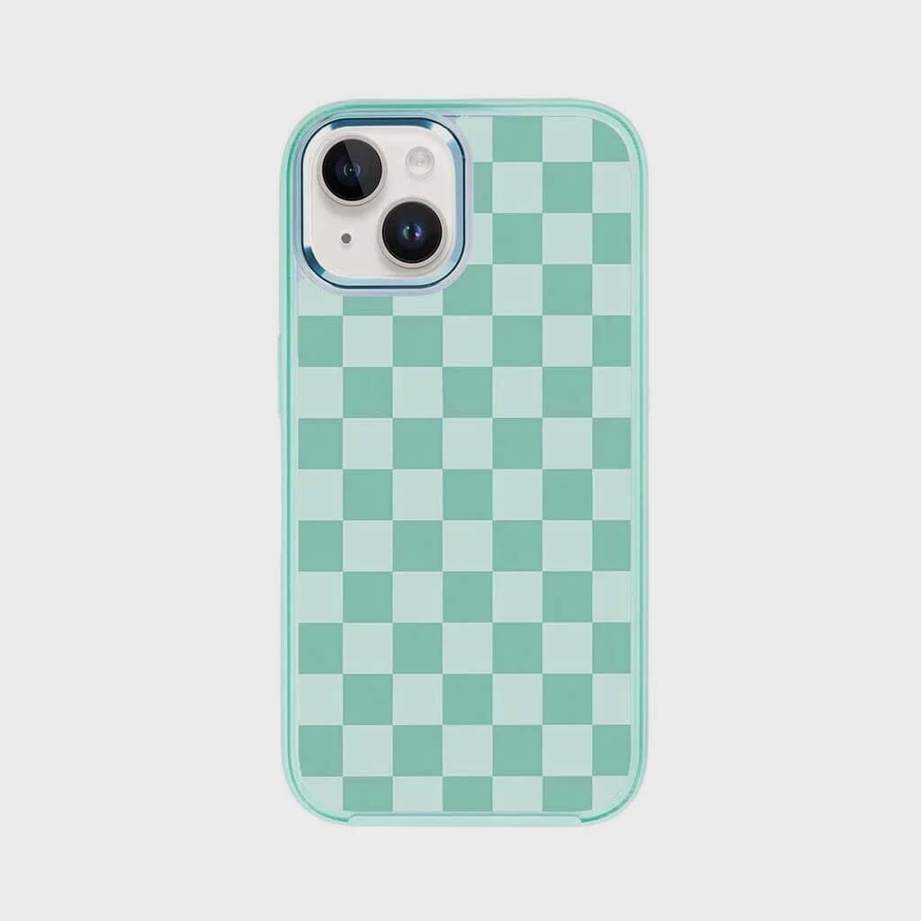 iPhone 15 Case With MagSafe - Green Checkerboard