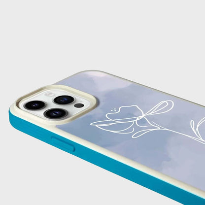 MagSafe iPhone 14 Pro Max Blue Flower Case