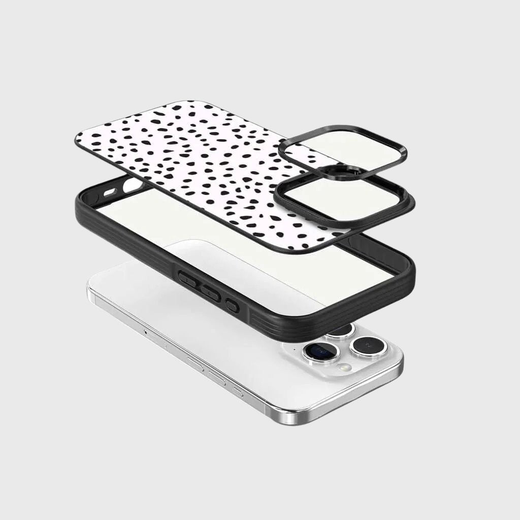 iPhone 15 Pro Case With MagSafe - White Polka