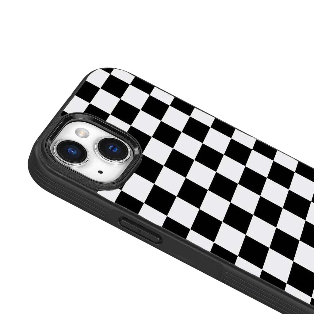 iPhone 15 Case With MagSafe - Black Checkerboard