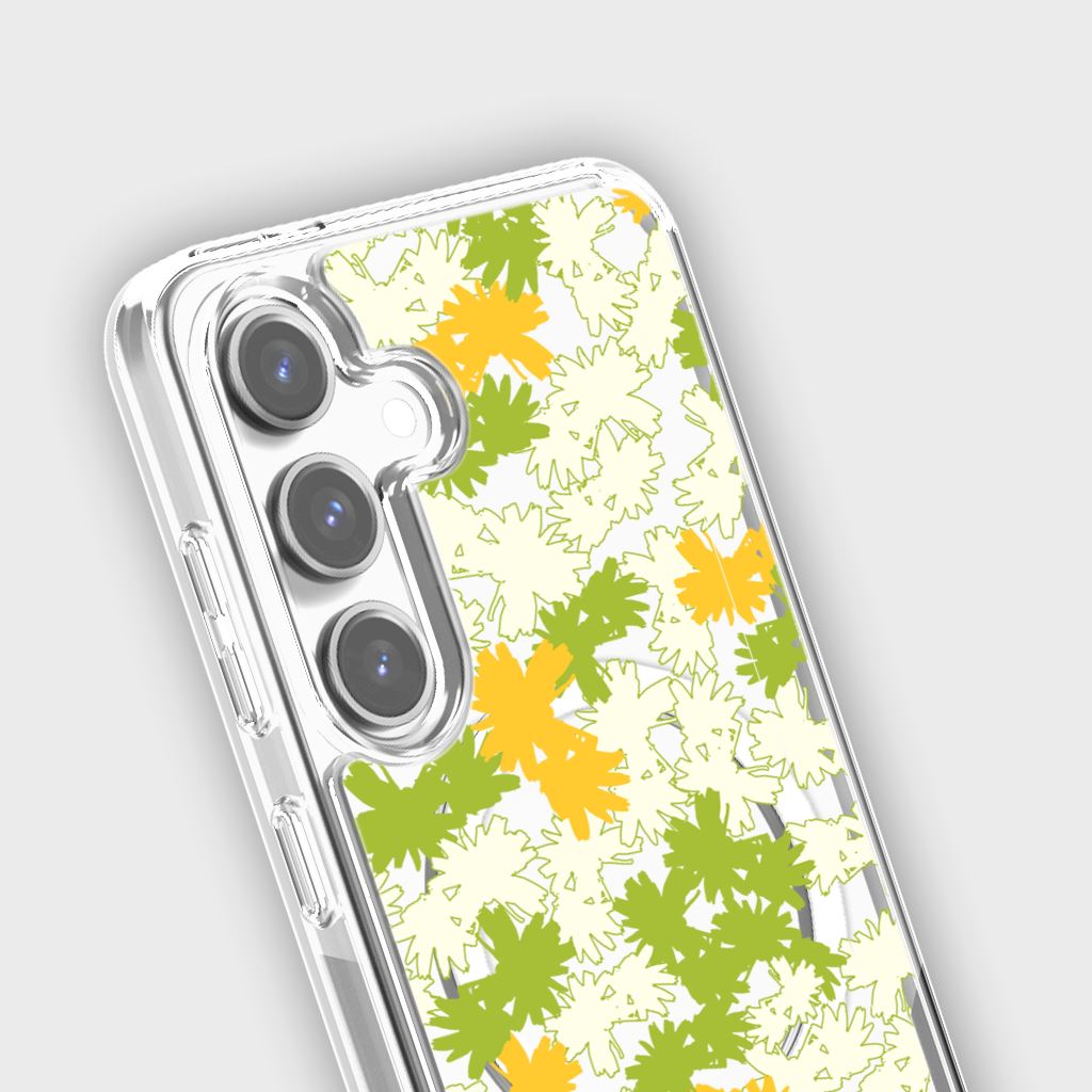 Samsung Galaxy S24 Clear Case - Yellow Dandelion Design