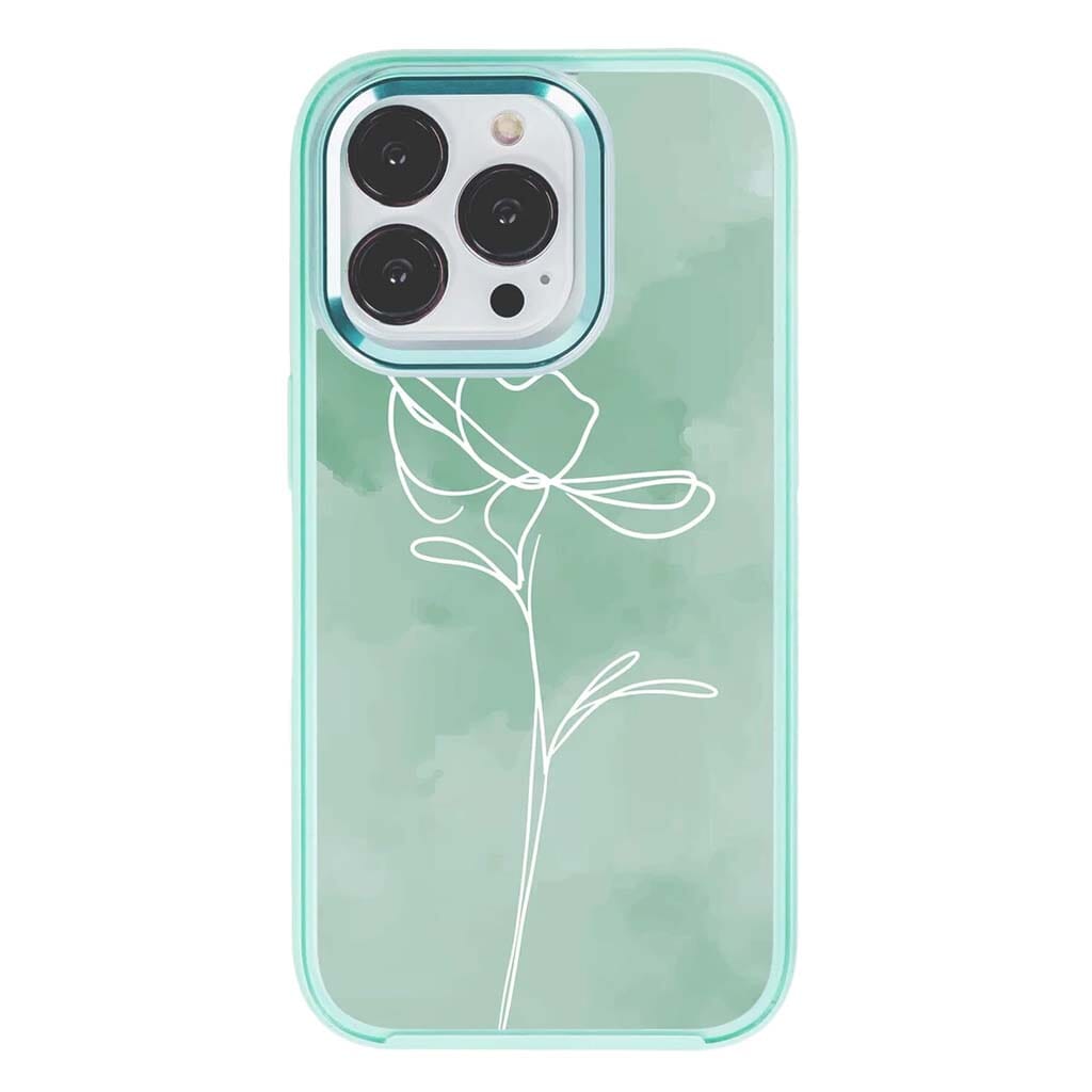 MagSafe iPhone 14 Pro Max Teal Flower Case