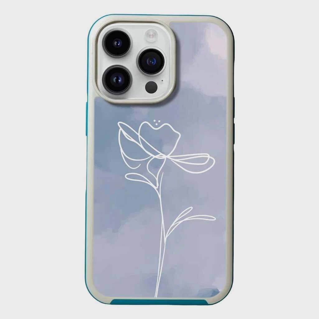 iPhone 15 Pro Max Case With MagSafe - Blue Flower