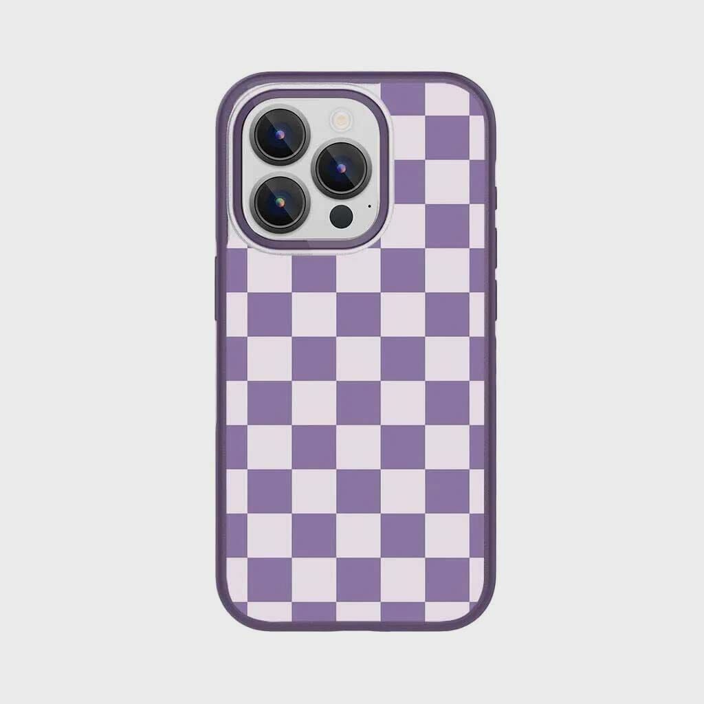 iPhone 15 Pro Case With MagSafe - Purple Checkerboard