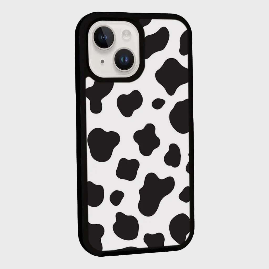 MagSafe iPhone 14 Plus Black Cow Print Case