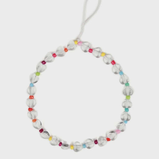 Hearts Rainbow Pearl Phone Charm