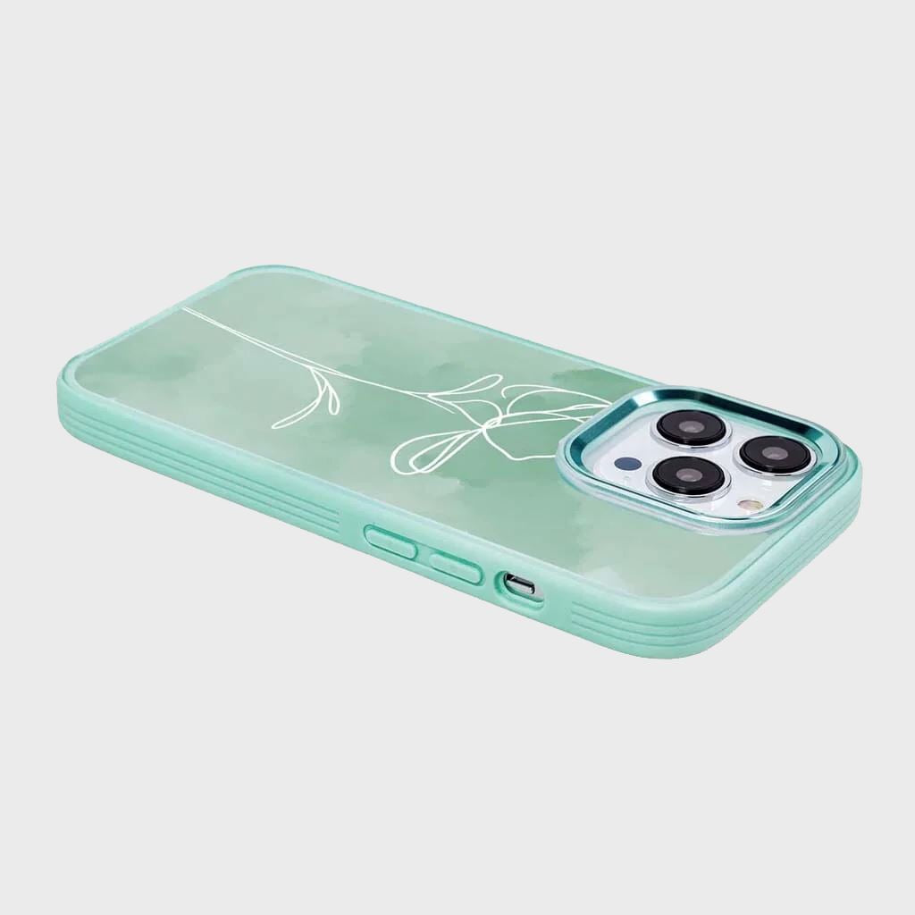 MagSafe iPhone 14 Pro Max Teal Flower Case