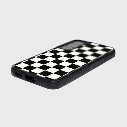 Black Checkerboard Print Samsung S22 Plus Case