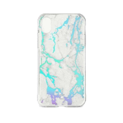 iPhone XS Max Case - Holographic Marble Design