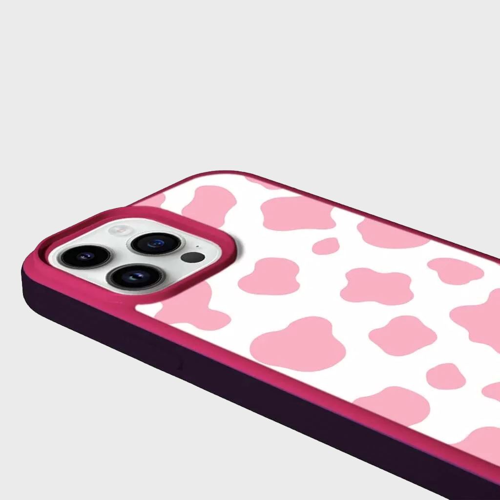 MagSafe iPhone 14 Pro Pink Cow Print Case