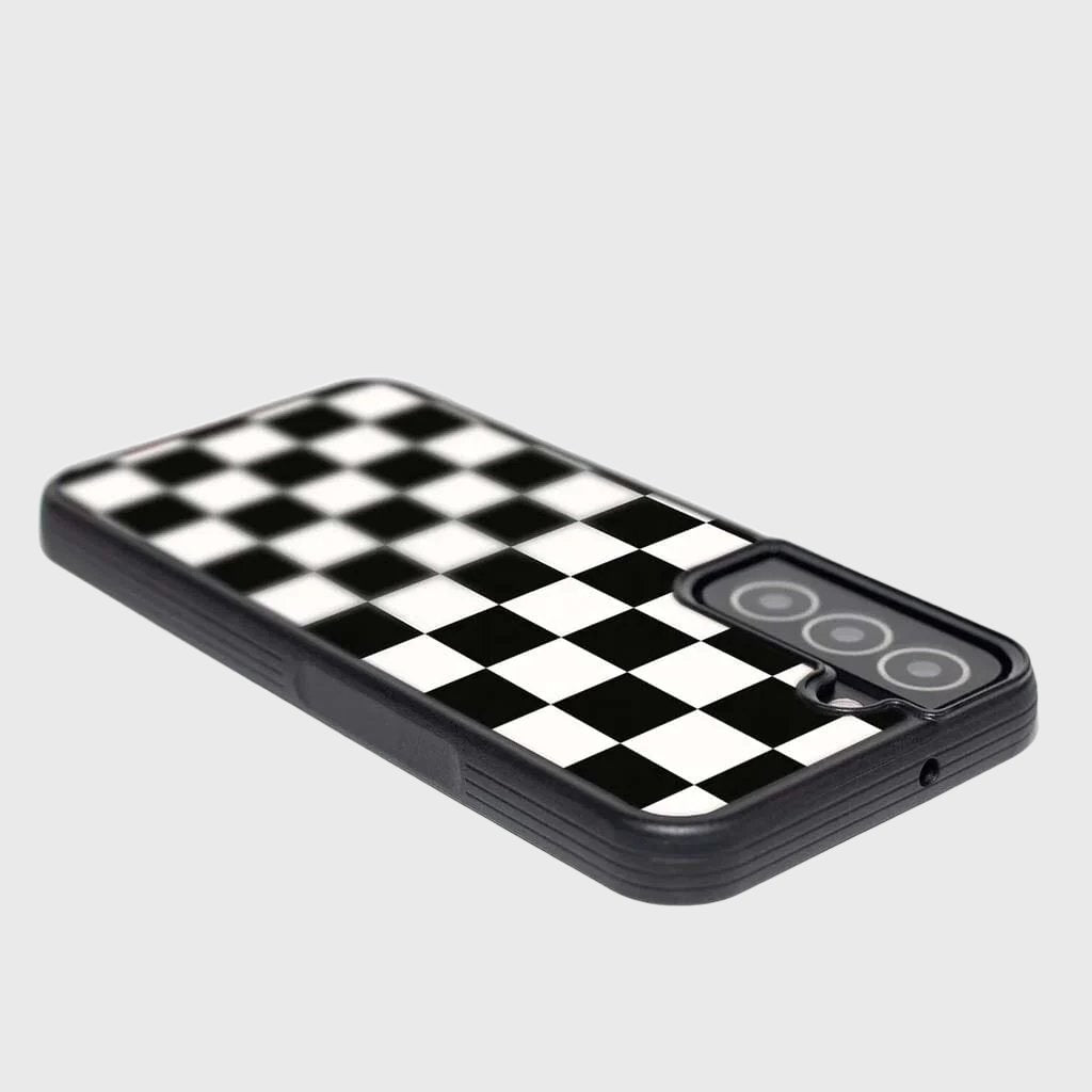 Black Checkerboard Print Samsung S22 Case