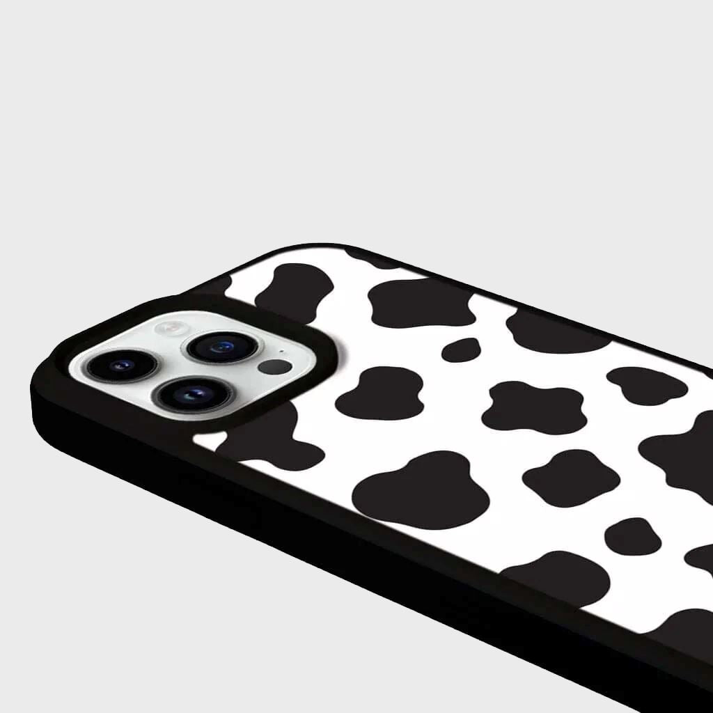 MagSafe iPhone 14 Pro Black Cow Print Case