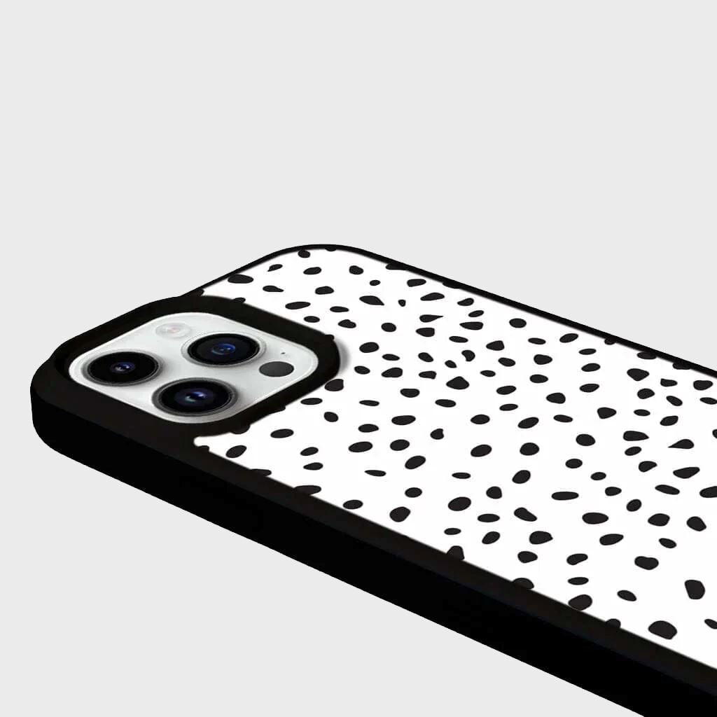 MagSafe iPhone 14 Pro White Polka Dots Case