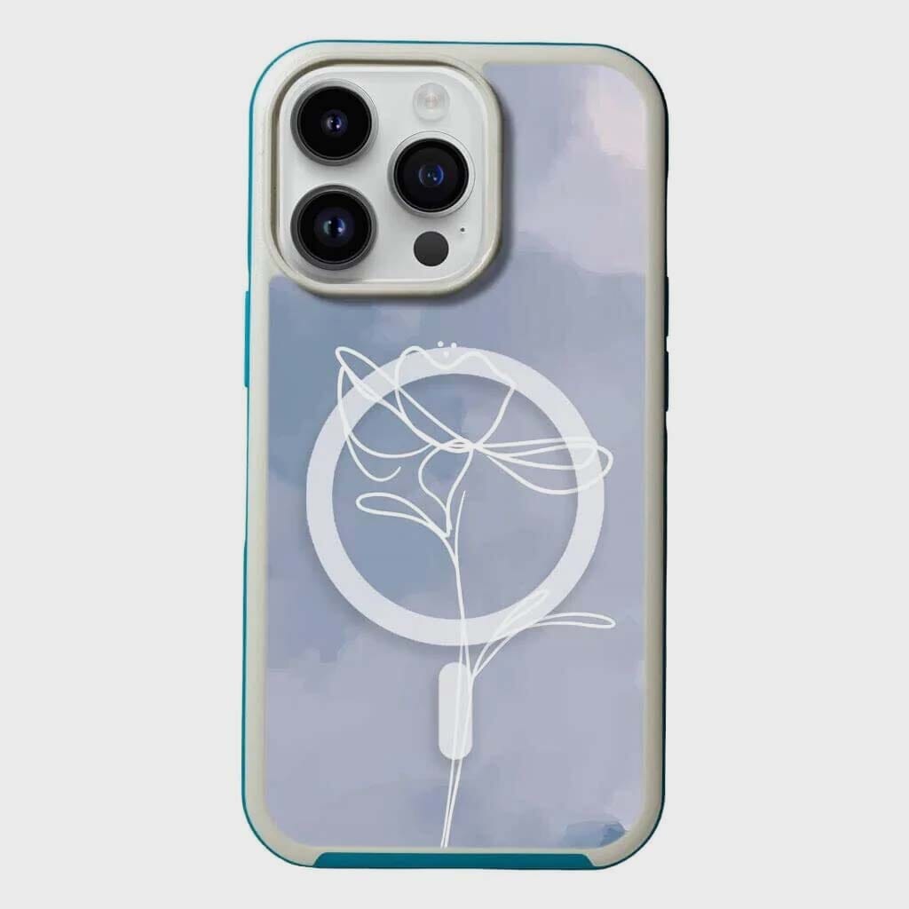 MagSafe iPhone 13 Pro Blue Flower Case