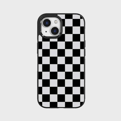 MagSafe iPhone 14 Black Checkerboard Print Case