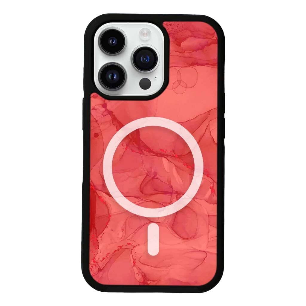MagSafe iPhone 14 Pro Red Marble Case