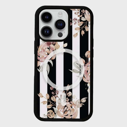 MagSafe iPhone 13 Pro Max Black Flower Case