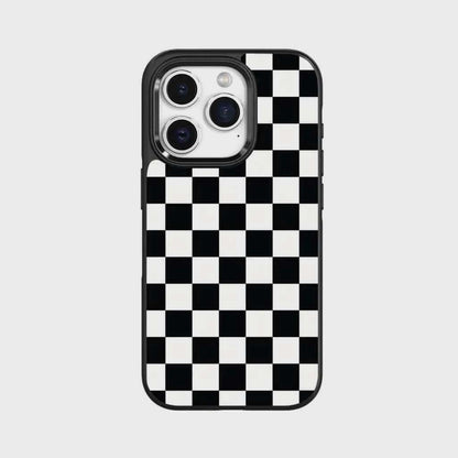 iPhone 15 Pro Max Case With MagSafe - Black Checkerboard