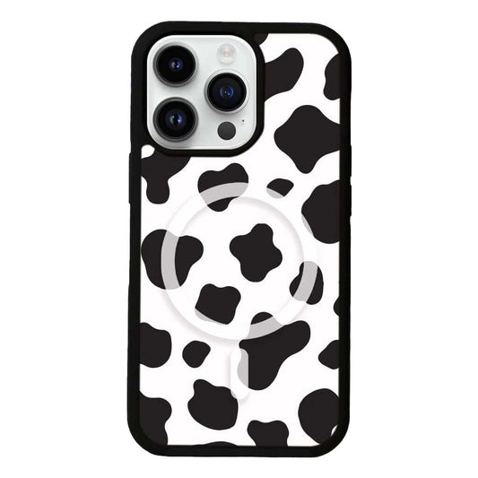 MagSafe iPhone 13 Pro Black Cow Print Case