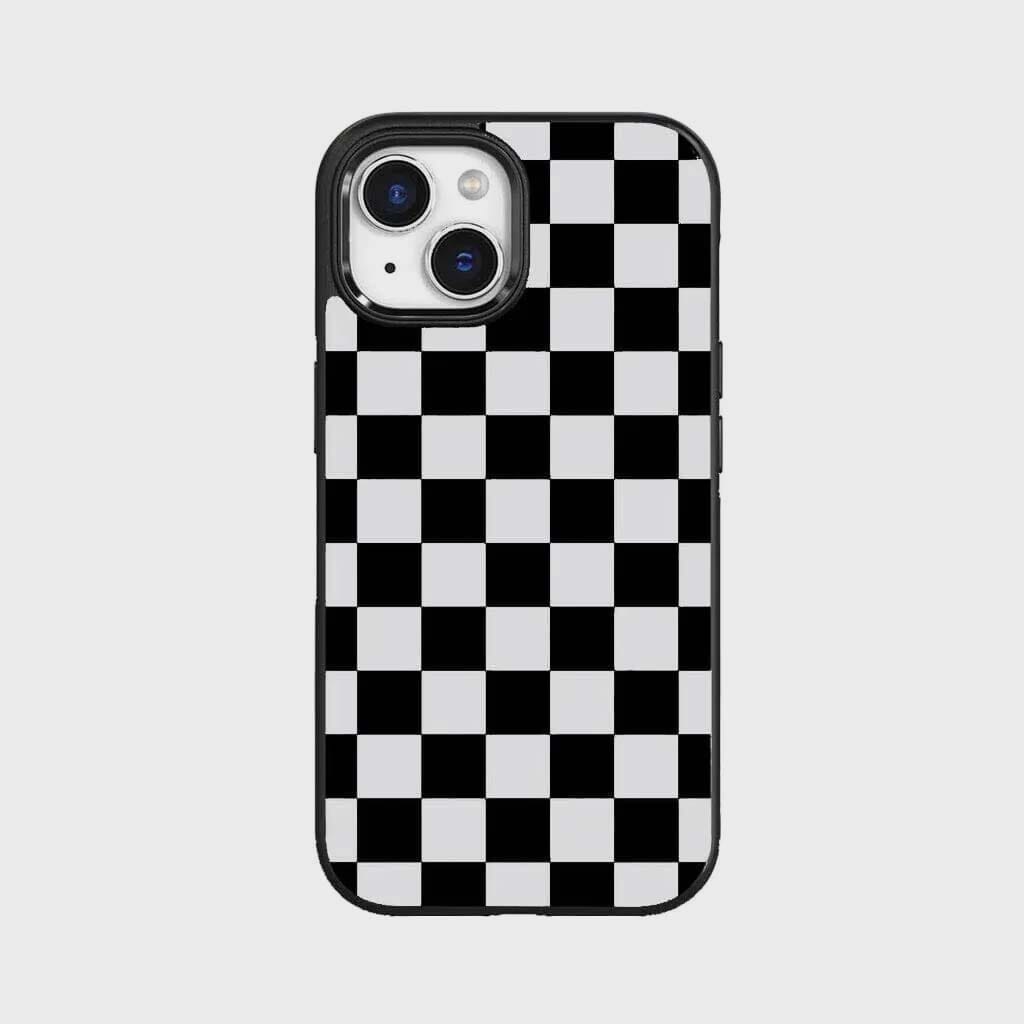 iPhone 15 Case With MagSafe - Black Checkerboard