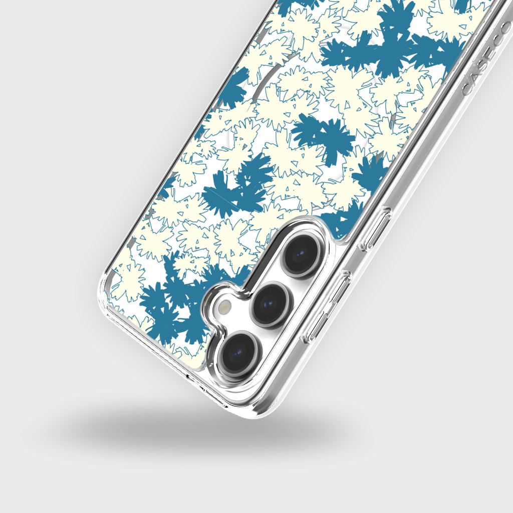 Samsung Galaxy S24 Clear Case - Blue Dandelion Design