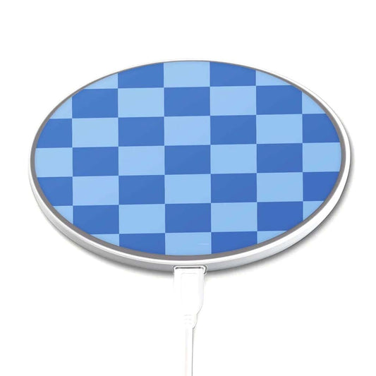 Blue Checkerboard Pattern - Wireless Charging Pad