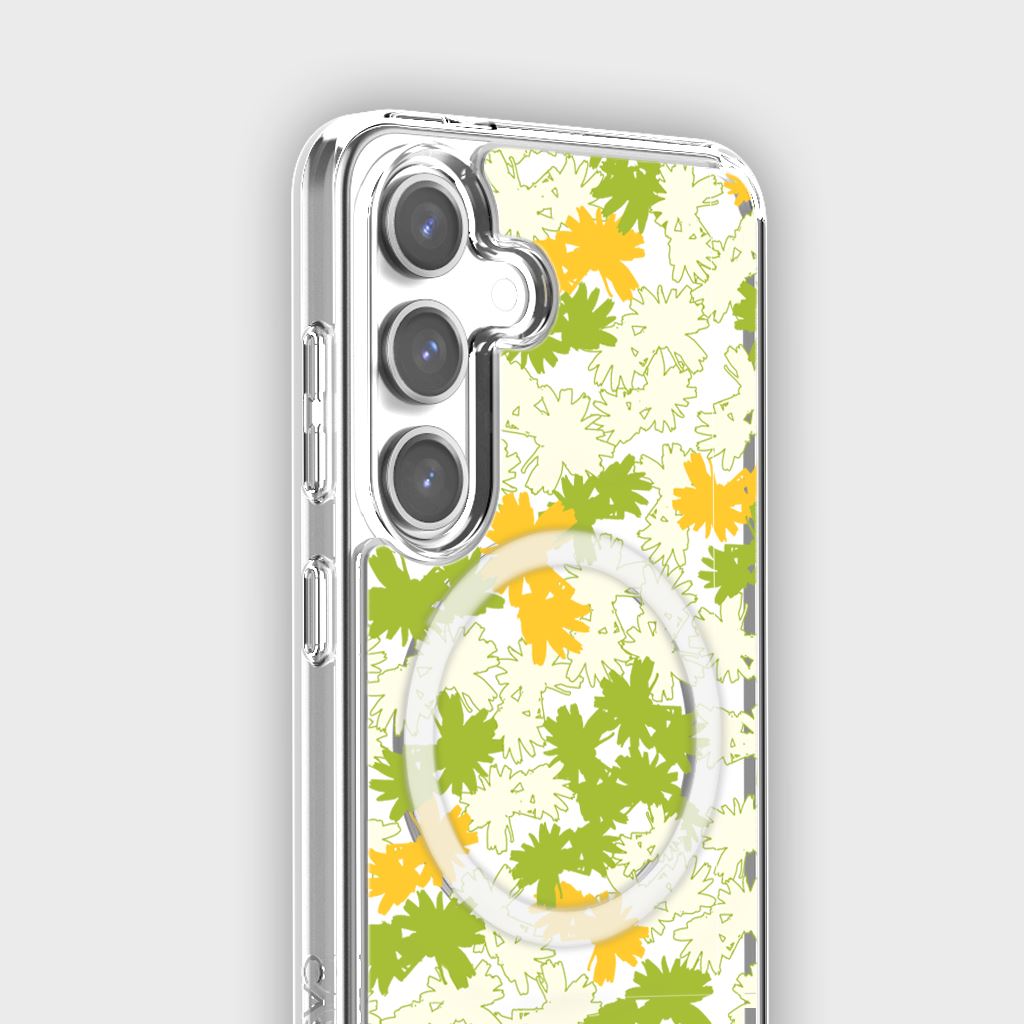 Samsung Galaxy S24 Clear Case - Yellow Dandelion Design