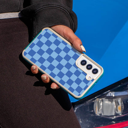 Blue Checkerboard Print Samsung S22 Case