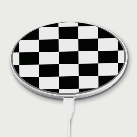 Black Checkerboard Pattern - Wireless Charging Pad