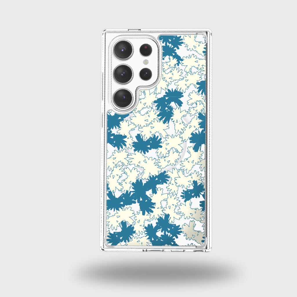 Samsung Galaxy S24 Ultra Clear Case - Blue Dandelion Design