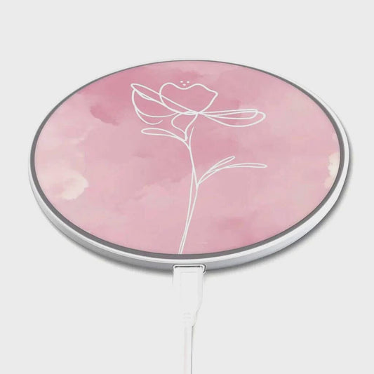 Pink Flower Design - Wireless Charging Pad