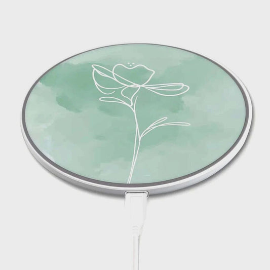 Green Flower Design - Wireless Charging Pad