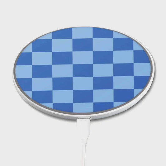 Blue Checkerboard Pattern - Wireless Charging Pad