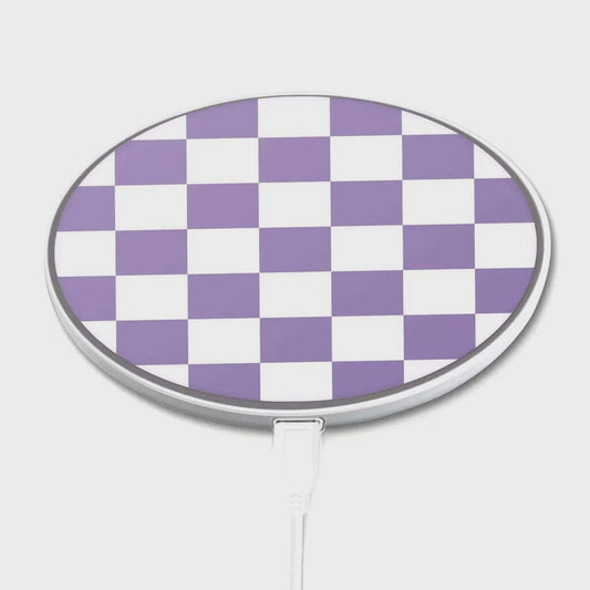 Purple Checkerboard Pattern - Wireless Charging Pad