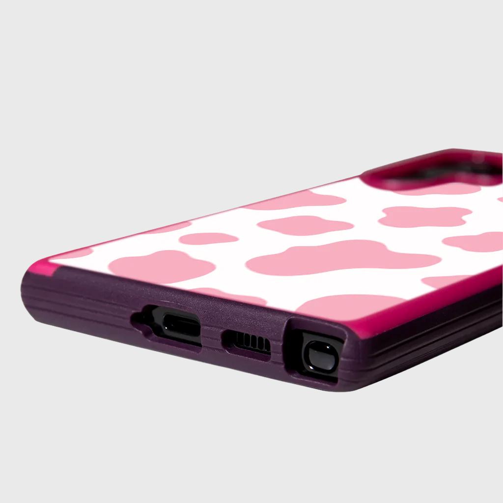 Pink Cow Print Samsung Galaxy S22 Ultra Case