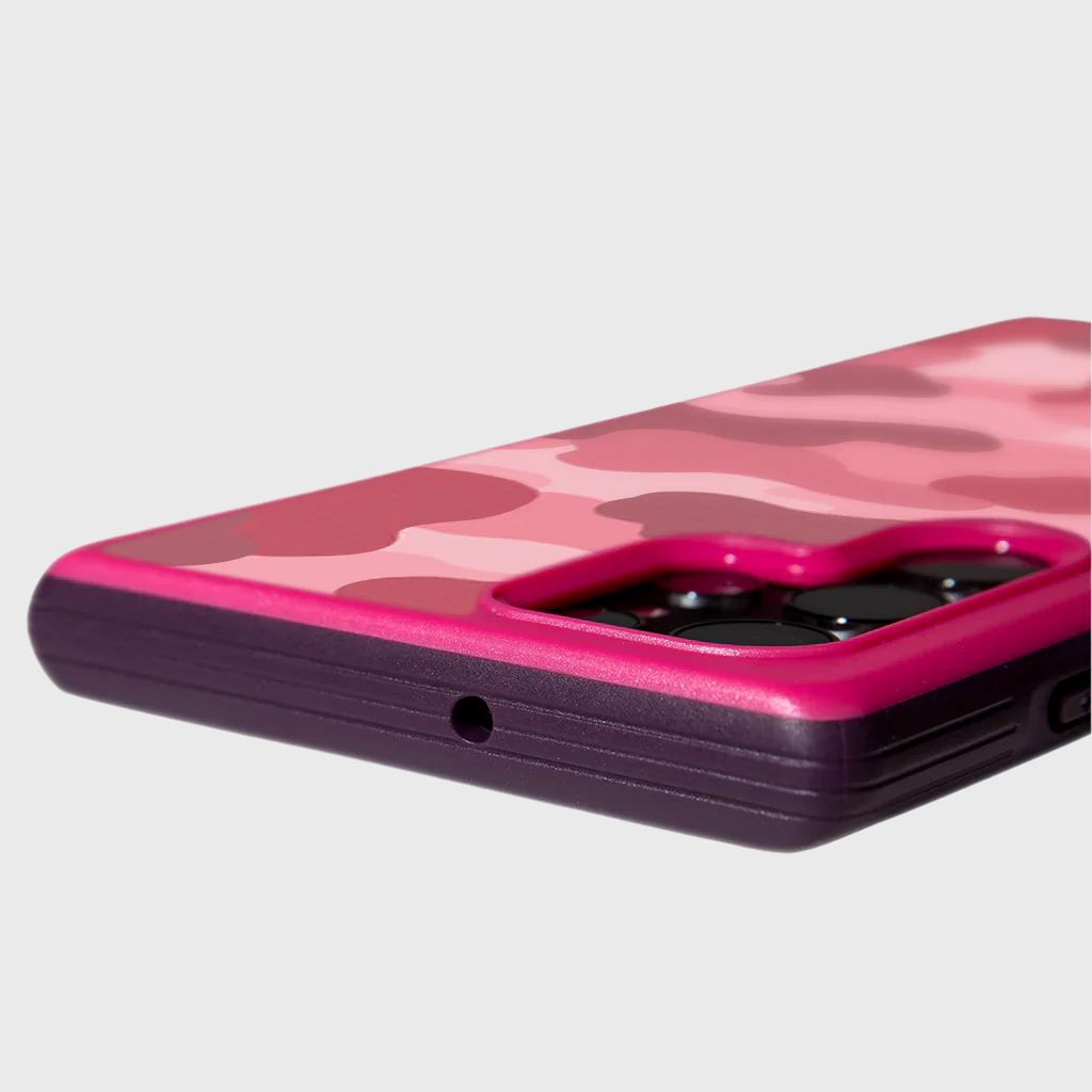 Pink Samsung Galaxy S22 Ultra Camo Case