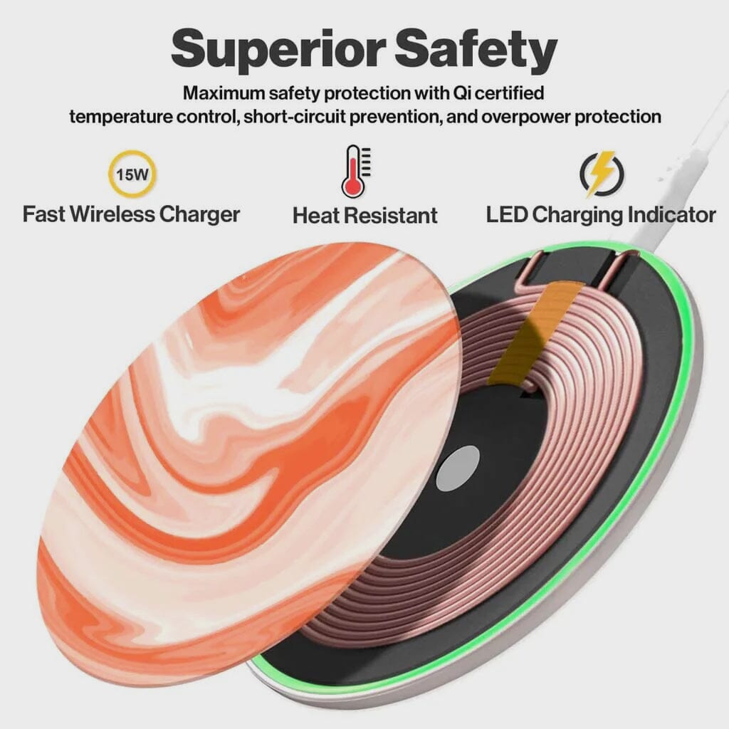 Orange Swirl Pattern - Wireless Charging Pad